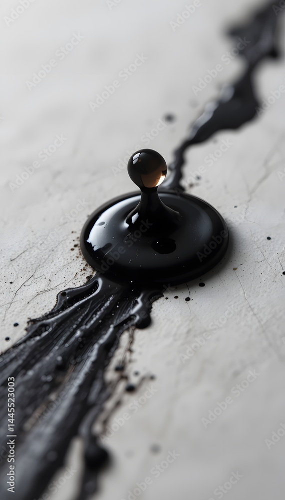 Poster Ink Drop Spreading, A Microscopic View Of Capillary Action. Fluid Dynamics On Paper, Visualizing Absorption. Ink's Journey, A Detailed Capture Of Fine Art. Microscopic Wonders, Ink Spreads In Abstract