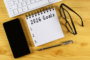 2026 Goals on Notebook. New Resolution List.