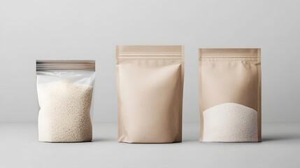 Eco-friendly rice flour packaging with minimalist branding