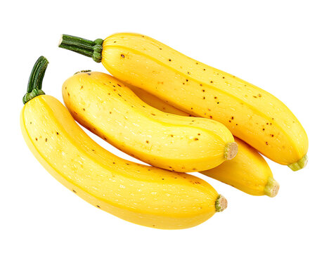 Vibrant Organic Tromboncino Squash in White Space