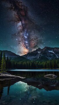 night landscape with mountains, new 4k wallpaper 2025