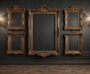 Luxurious damask backdrop with assorted frames  ,  patterned background,  silver,  elegant