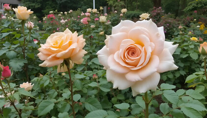 yellow roses in a garden