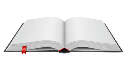 Isolated Open Book with Blank Pages