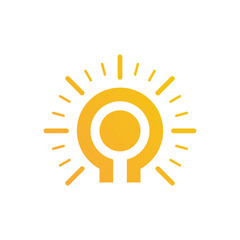 Modern Abstract Sun or Light Bulb Logo in Orange