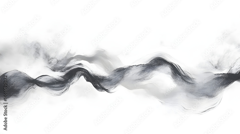 Poster dynamic abstract waves art studio digital illustration modern horizontal view motion effects
