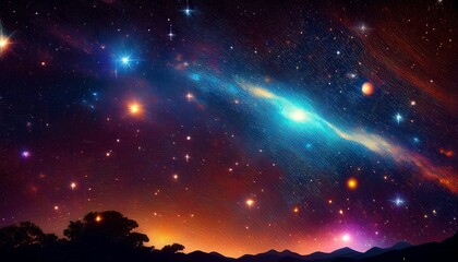 detailed realistic panoramic night starry black sky cosmos concept galaxy explosion stars in space abstract astronomy beauty pattern congratulations or invitation background illustration