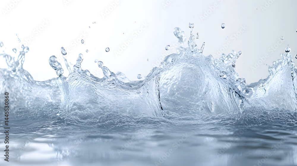 Aufkleber dynamic water splash action pure white background high-quality image minimalistic environment close-