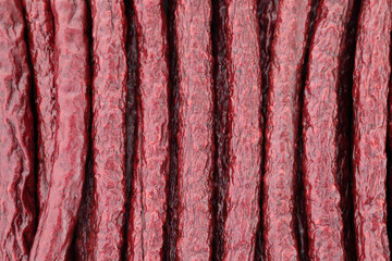 Background of Beef Bavarian Sausages close-up, food concept for backgrounds and backdrops