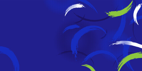 Creative Abstract Grunge Background in Blue and White for Sports Themes with Brush and Halftone Details