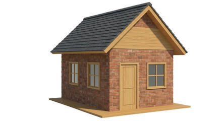 Isolated Small Brick House