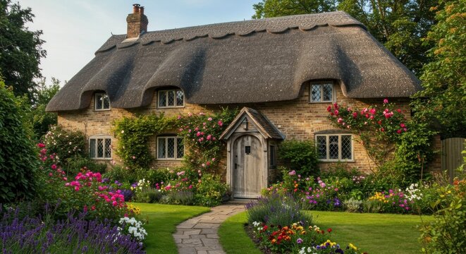 Quaint Cottage with Thatch Roof - Photo