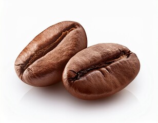 coffee beans isolated on white background close up