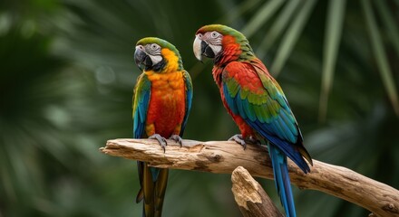 Pair of Colorful Macaws Photo