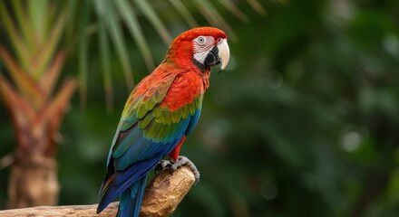 Fototapeta premium Scarlet Macaw on Branch (Photo)
