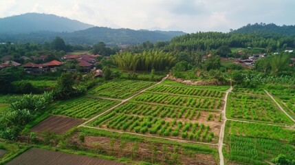 Fototapeta na wymiar Lush farmland landscape