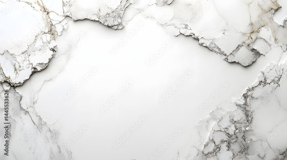 Aufkleber elegant marble texture background pure white canvas abstract design minimalist style horizontal view