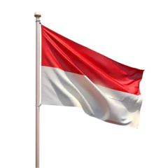 Fototapete Rund HighResolution Monaco Flag Image Waving Flag on Flagpole © umar