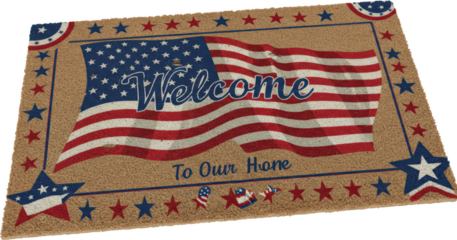 Patriotic American Flag Welcome Mat Stars and Stripes Home Decor Doormat