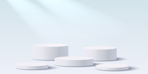 Stage podium with lighting, Stage Podium Scene with for Award, Decor element background. Vector