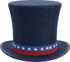 Patriotic Uncle Sam Top Hat American Symbol 4th of July Festive Headwear