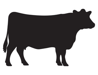 COW SILHOUETTE WHITE BACKGROUND