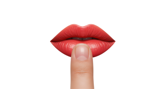 Isolated Finger Asking for Silence