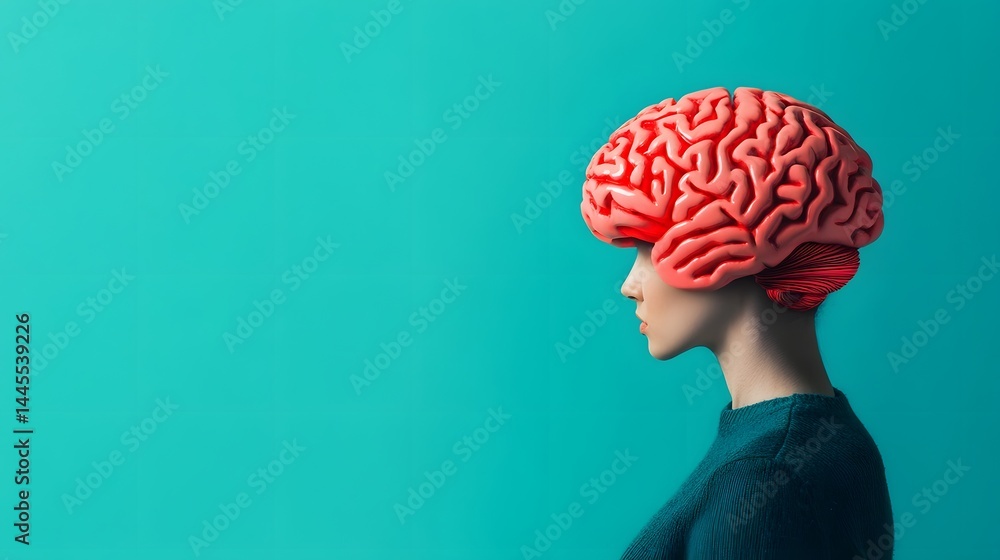 Poster surreal fusion of brain and lightbulb symbolizing creativity and innovation