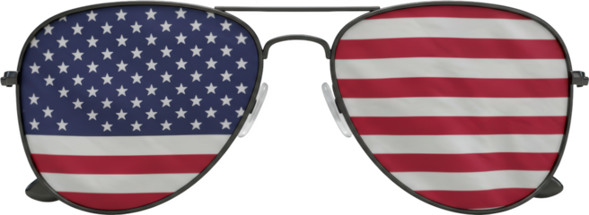 Patriotic Aviator Sunglasses with USA Flag Design Independence Day 4th of July