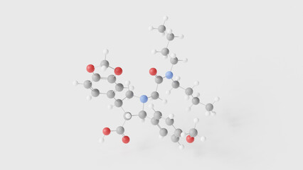 atrasentan molecule 3d, molecular structure, ball and stick model, structural chemical formula anti-cancer agent