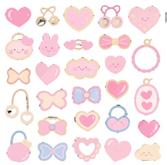 seamless pattern with pink hearts