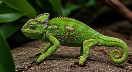 Obraz premium Chameleon on Rock Photo