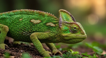 Fototapeta premium Green Chameleon Photo