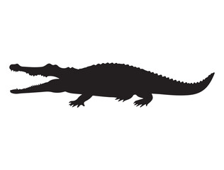 CROCODILE SILHOUETTE WHITE BACKGROUND
