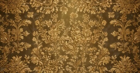Luxury golden damask  Delicate floral & leaf patterns , gold, regal