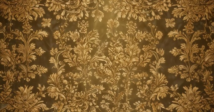 Luxury golden damask  Delicate floral & leaf patterns , gold, regal