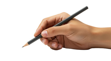 Isolated Hand Holding Pencil