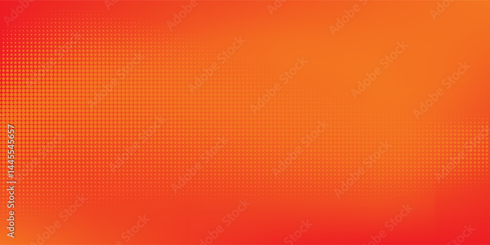 Poster dots halftone orange color pattern gradient texture with technology digital background.