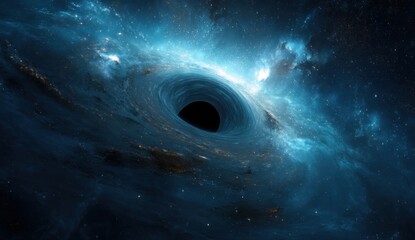 Naklejka premium Exploring the Mysteries of Black Holes: Gravity's Pull in Deep Space, Unveiling Cosmic Wonders Through Astrophotography