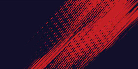 Halftone dots red and blue color pattern gradient grunge texture background. Dot pop art comic sport style vector illustration. grunge vector dots