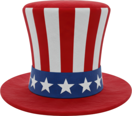 Festive Uncle Sam Hat Patriotic Red White and Blue Top Hat for 4th of July Celebrations