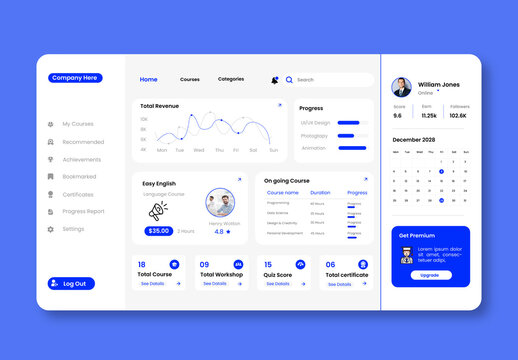 Free Online Courses Dashboard