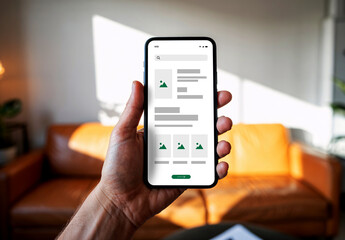 Mobile Phone Screen Mockup in Hand