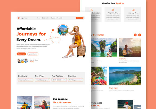 Travel Destination Landing Page Design