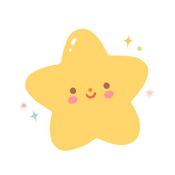 Cute whimsical star decoration cartoon illustration