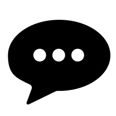 Speech bubble chat icon in black silhouette style