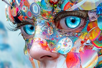 Hallucination and sleep. Surreal vision. Hallucination - due to ayahuasca ceremonies: abstract image of individual status. Metaphorical ayahuasca ceremonies feelings of a mental illusion.