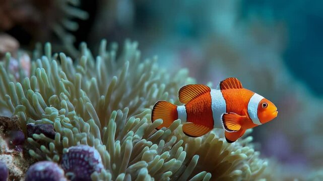 clown fish on coral reef