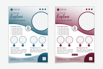 Corporate Modern & Unique Travel Flyer or Poster Design Template A4 Print
