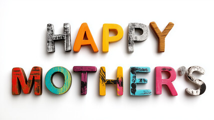 Happy Mother's Day Colorful Wooden Letters - A Heartfelt Celebration